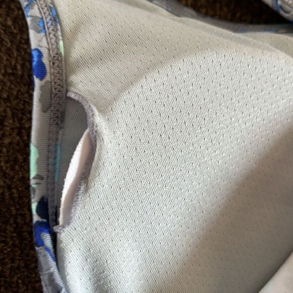 GapFit Pullover Blue and Gray Floral Pull-Over Sports Bra- Large - Picture 9 of 9